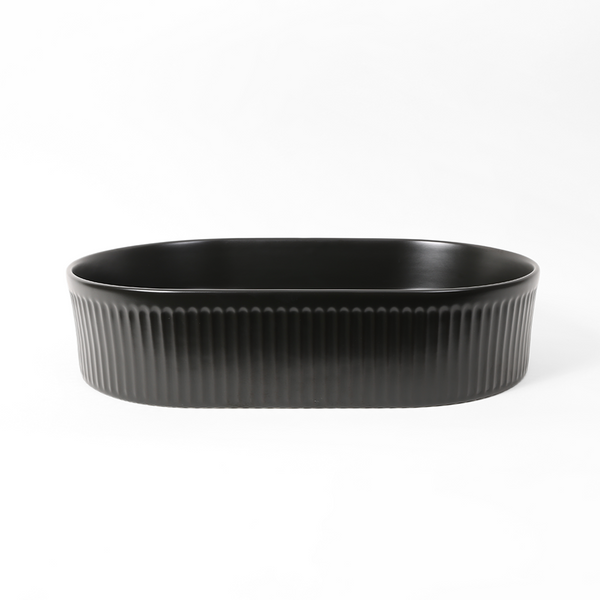 Alma Vela Matte Black 500mm Ceramic Basin