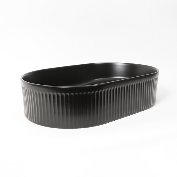 Alma Vela Matte Black 500mm Ceramic Basin