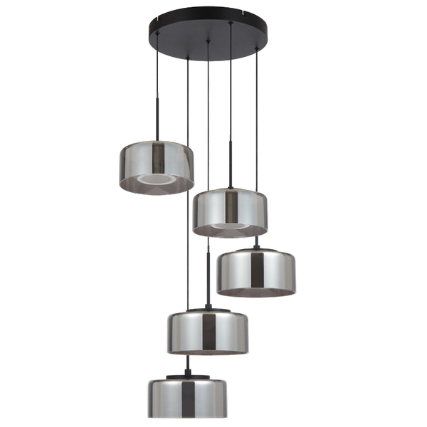 Telbix Cedro 5 Light Pendant Black