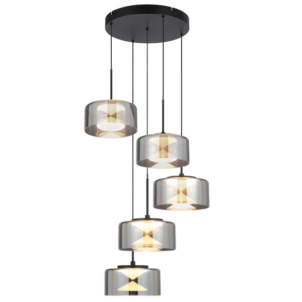 Telbix Cedro 5 Light Pendant Black