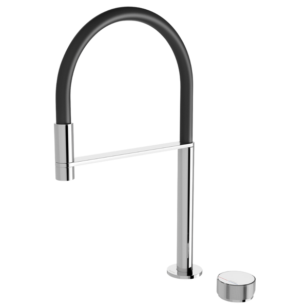 Phoenix Axia Chrome Hob Sink Mixer Set Flexible Hose 230mm