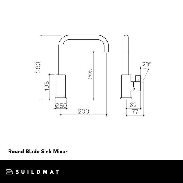 Clark Round Blade Sink Mixer Matte Black CLEARANCE