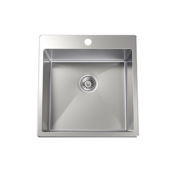 Caroma Square 35L Laundry Sink 1 Taphole Stainless Steel