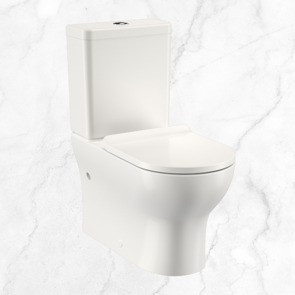 Caroma Round Back To Wall Toilet Suite Bottom Inlet (Slimline Seat)