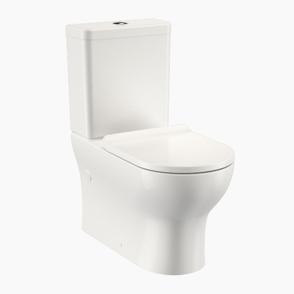 Caroma Round Back to Wall Toilet Suite Back Entry (Slimline Seat) White