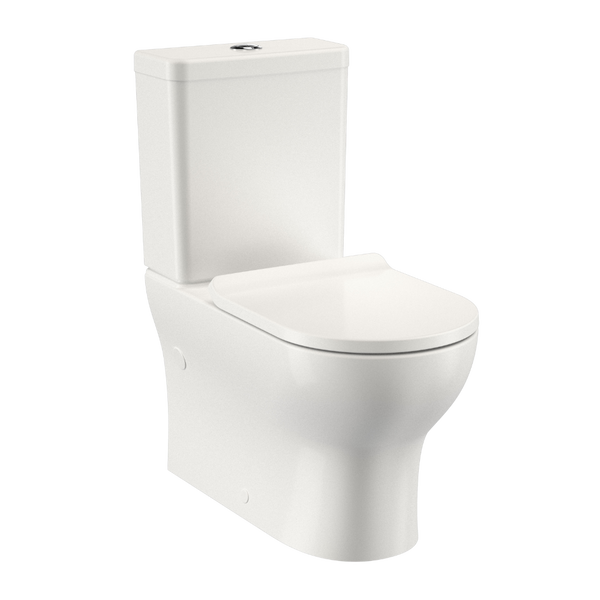 Caroma Round Back to Wall Toilet Suite Back Entry (Slimline Seat) White