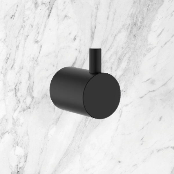 Caroma Round Robe Hook Matte Black