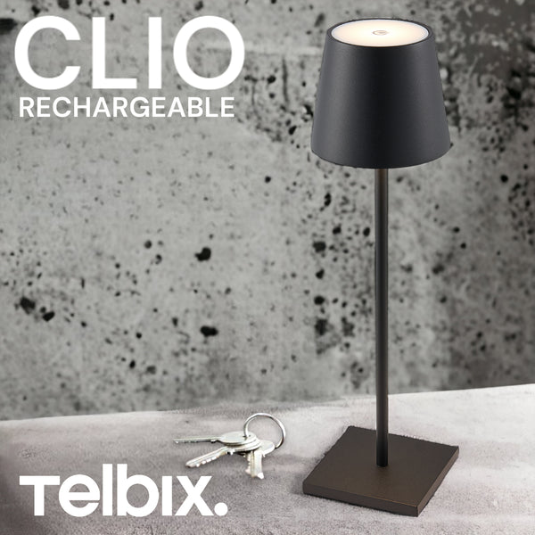 Telbix Clio Rechargeable Table Lamp Black