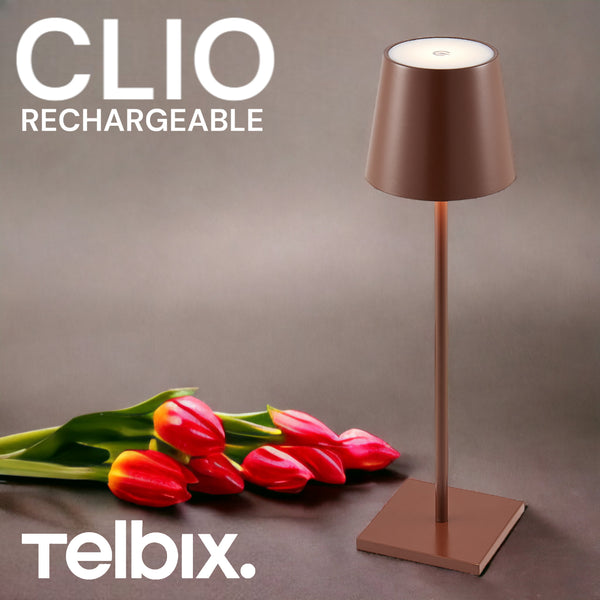 Telbix Clio Rechargeable Table Lamp Brown