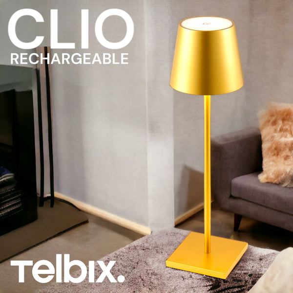 Telbix Clio Rechargeable Table Lamp Gold