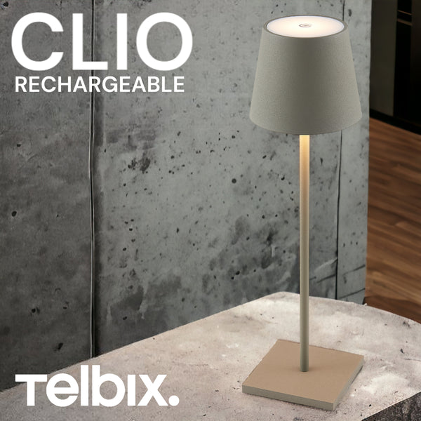 Telbix Clio Rechargeable Table Lamp Grey