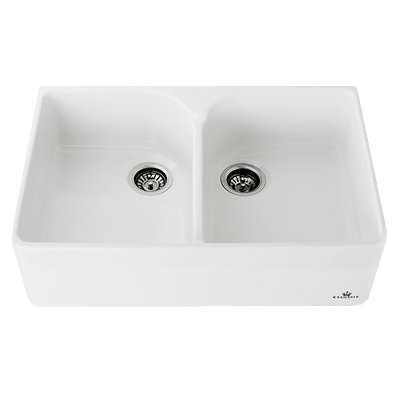 Chambord Clotaire Large Double Bowl Fireclay White