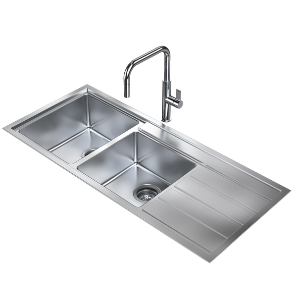 Caroma Urbane II 1.75 Bowl No Taphole Left Hand Bowl Stainless Steel