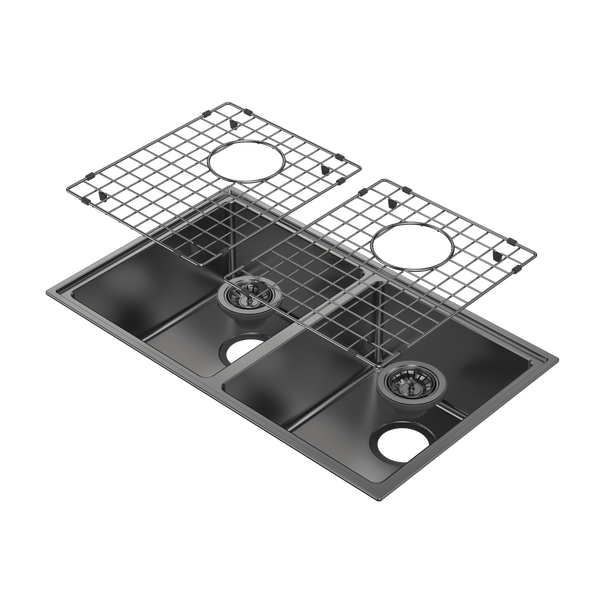 Caroma Urbane II Double Bowl Sink Gunmetal