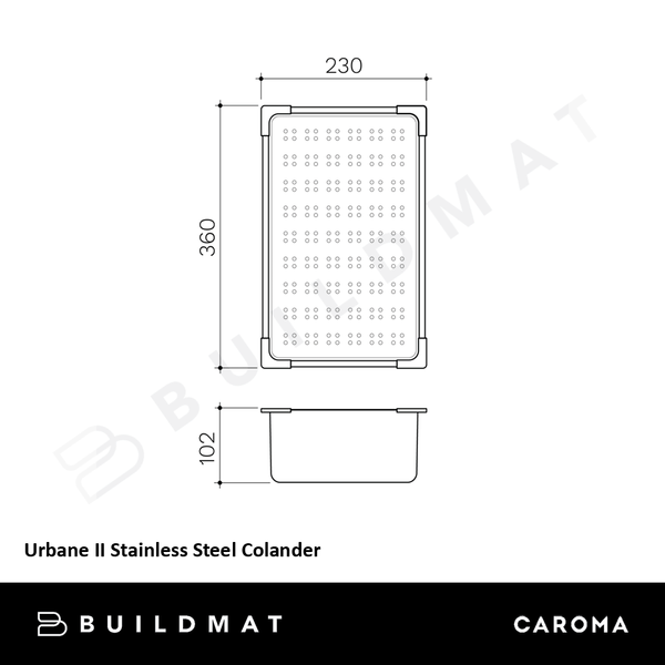 Caroma Urbane II Stainless Steel Colander Gunmetal