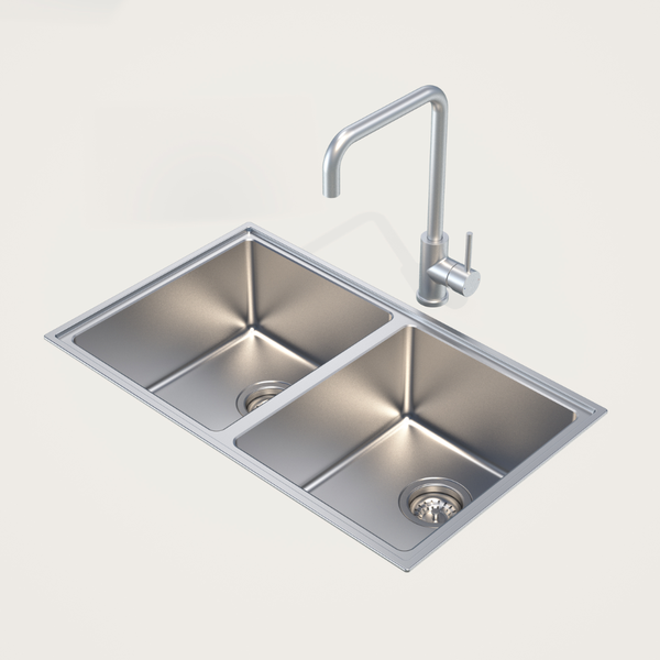 Caroma Compass Alfresco Double Bowl Sink Stainless Steel