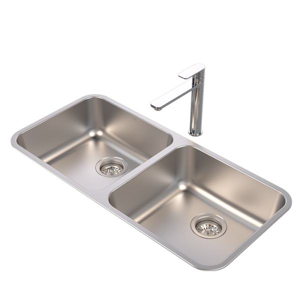 Caroma Luna Double Bowl Overmount and Undermount Sink