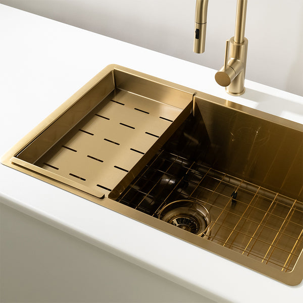 Alma Carter Colander Brass Gold