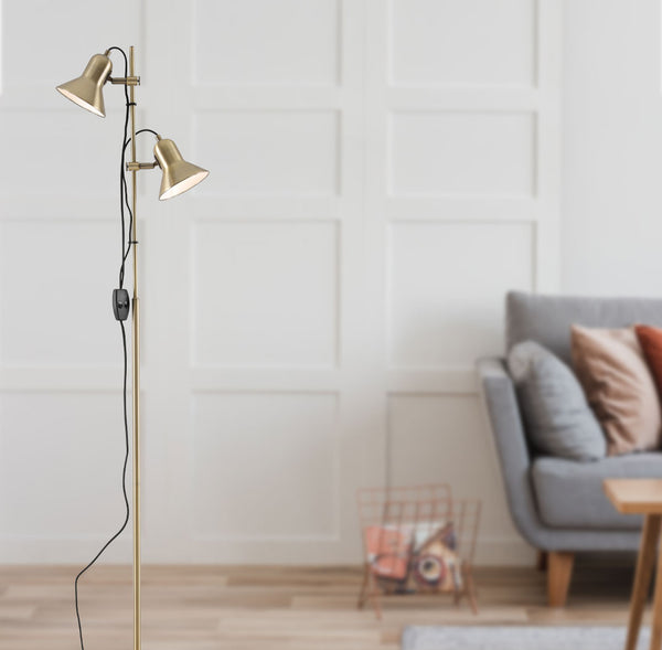 Telbix Corelli 2 Floor Lamp Antique Brass