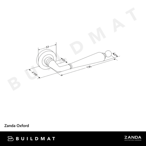 Zanda Oxford Integrated Privacy Lever Set Door Handle Matte Black