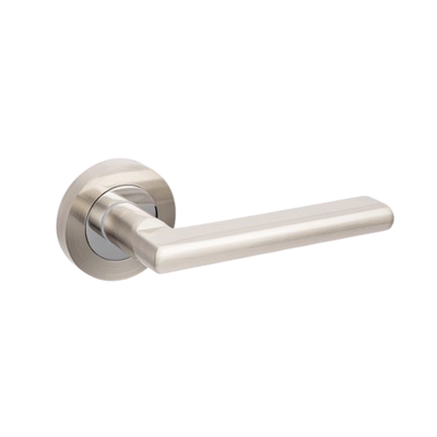 Zanda Epic Entrance Set Lever Door Handle Brushed Nickel and Chrome Plated