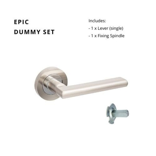Zanda Epic Dummy Lever Set Door Handle Brushed Nickel/ Chrome Plated