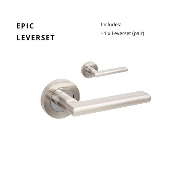 Zanda Epic Lever Set Door Handle Only Brushed Nickel/ Chrome Plated