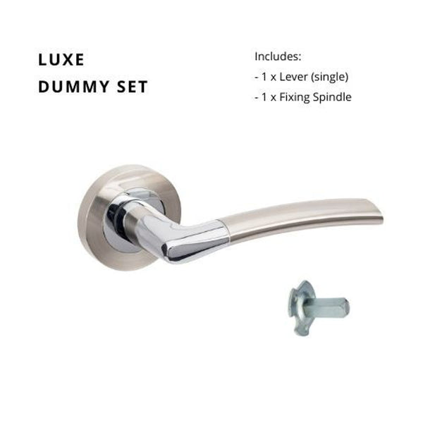 Zanda Luxe Dummy Lever Set Door Handle Brushed Nickel/ Chrome Plated