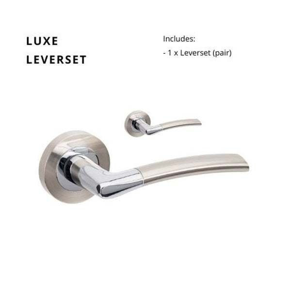Zanda Luxe Lever Set Door Handle Only Brushed Nickel/ Chrome Plated