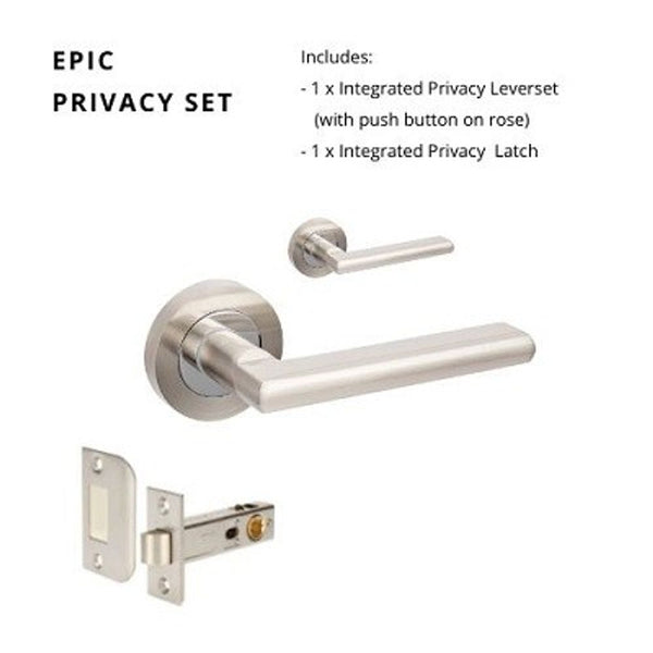 Zanda Epic Privacy Lever Set Door Handle Brushed Nickel/ Chrome Plated
