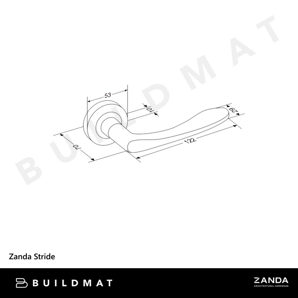 Zanda Stride Passage Lever Set Door Handle Brushed Nickel/Chrome Plated