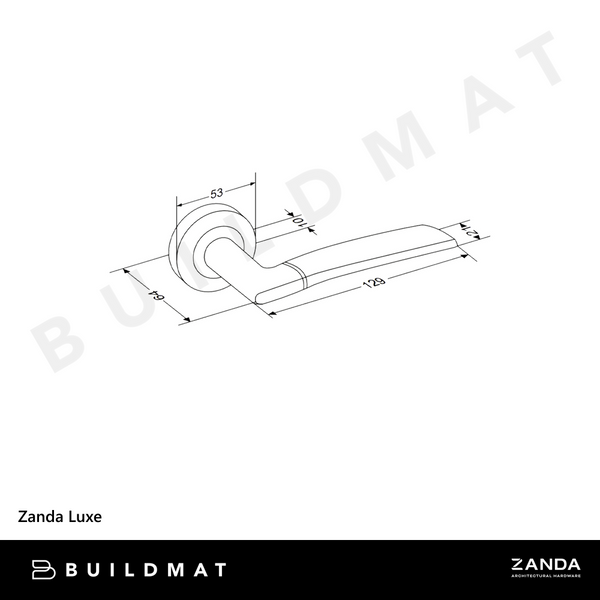 Zanda Luxe Dummy Lever Set Door Handle Brushed Nickel/ Chrome Plated