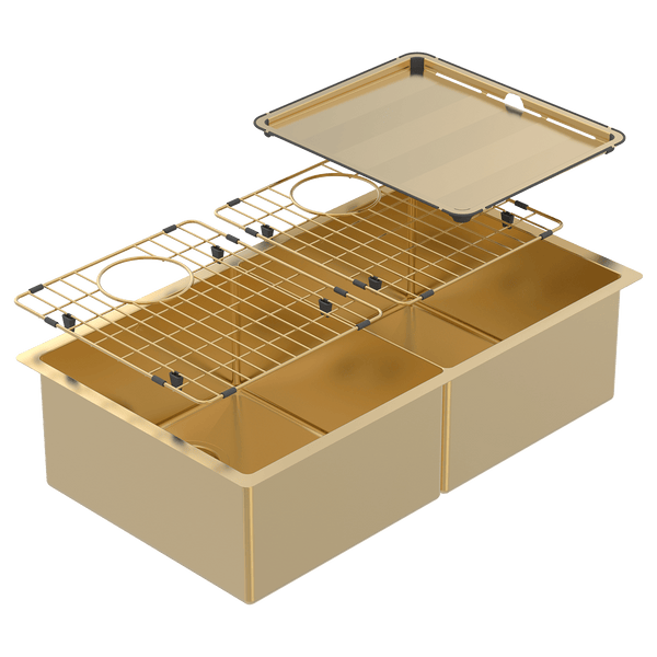 Abey Piazza Double Square Bowl Eureka Gold