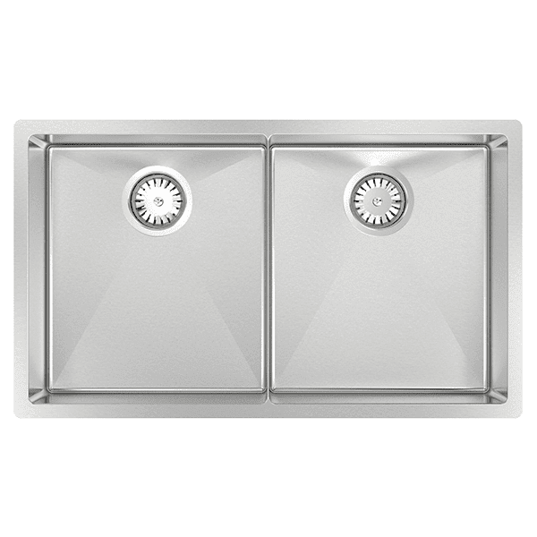 Abey Piazza Double Square Bowl Stainless Steel