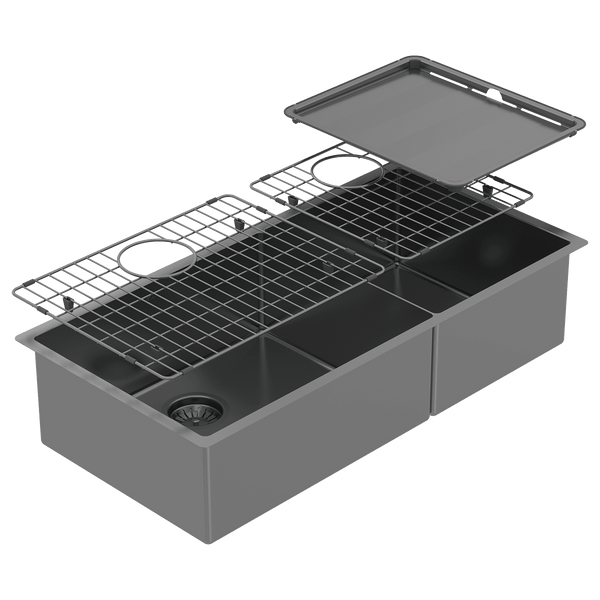 Abey Piazza One And 3/4 Square Bowl Black Pearl