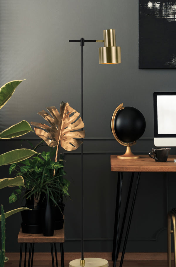 Telbix Croset Floor Lamp Black Gold