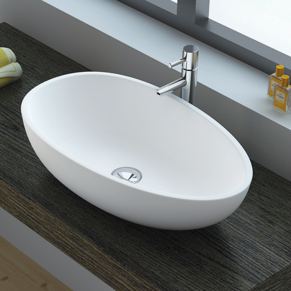 Fienza Bahama Mkii Solid Surface Above Counter Basin Matte White
