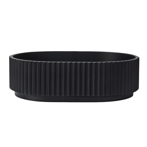 Keva Holly Matte Black Fluted Pill Basin