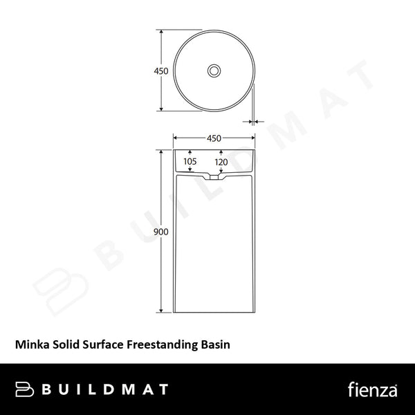 Fienza Minka Solid Surface Freestanding Basin Forest
