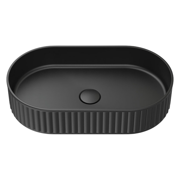 Fienza Minka Pill Solid Surface Above Counter Basin Matte Black