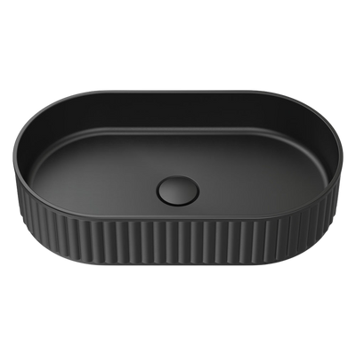 Fienza Minka Pill Solid Surface Above Counter Basin Matte Black