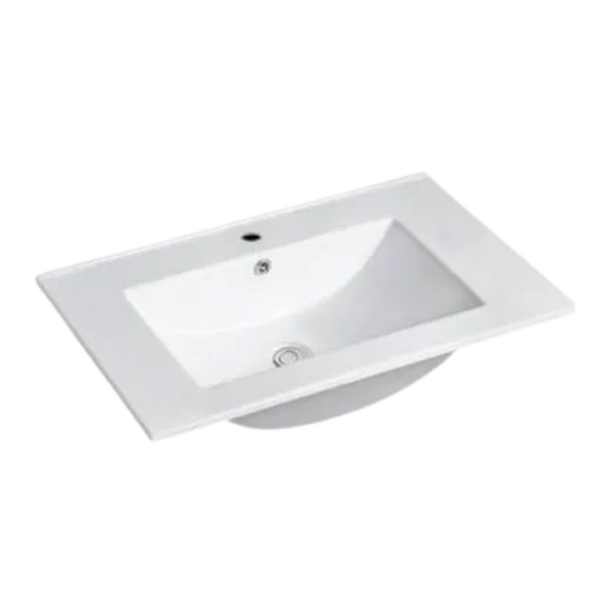 Otti Slimline Ceramic Top 600mm with Taphole and Overflow