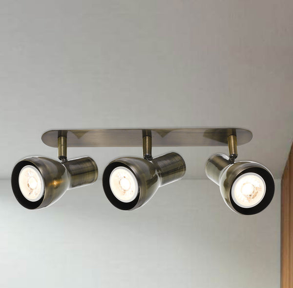 Telbix Curtis 3 Lights Spot Bar Antique Brass