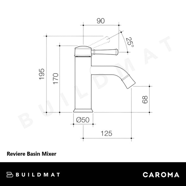 Caroma Riviere Basin Mixer Brushed Nickel