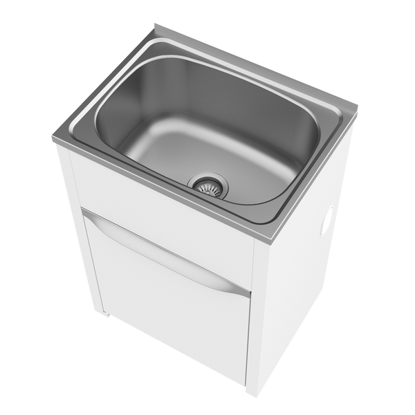 Caroma Eureka 45 Litre Standard Tub and Cabinet with Floor No Taphole Single By-Pass (Includes one flexible by-pass kit)