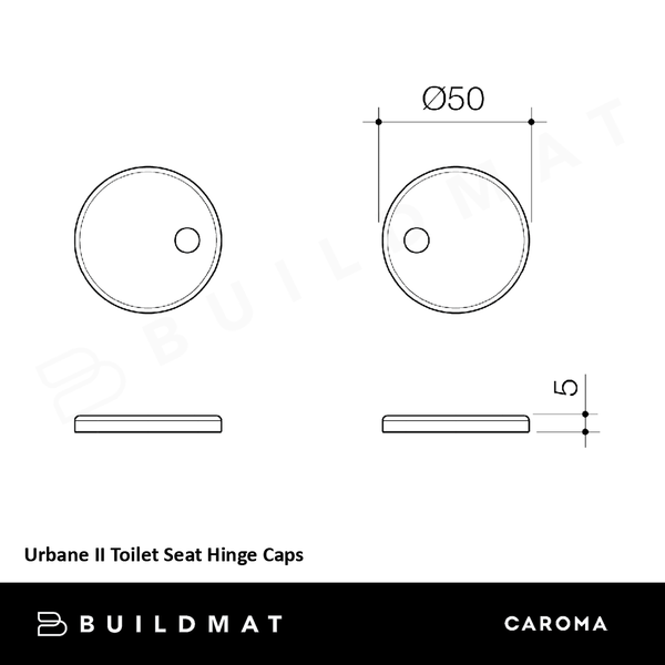 Caroma Urbane II Toilet Seat Hinge Caps Gunmetal