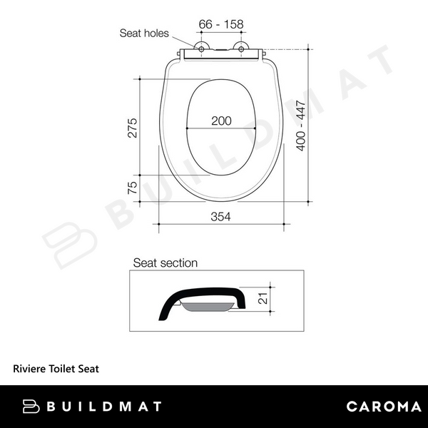 Caroma Riviere Toilet Seat Matte White
