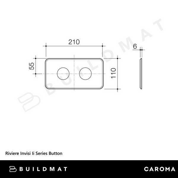 Caroma Riviere Invisi II Series Button Chrome
