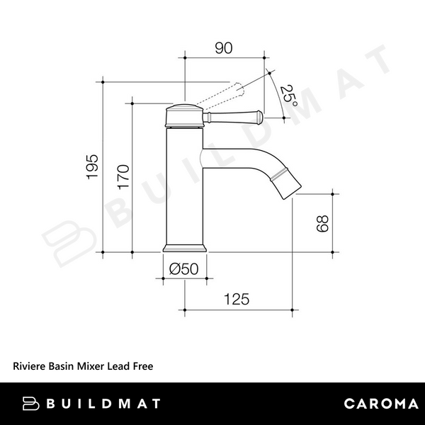 Caroma Riviere Basin Mixer Chrome Lead Free