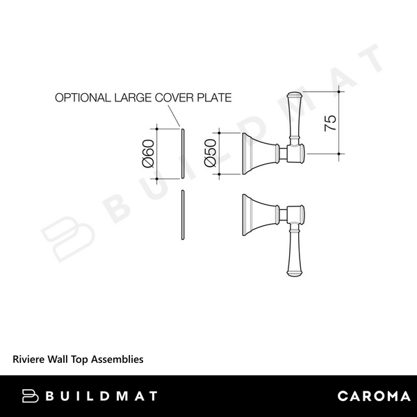 Caroma Riviere Wall Top Assemblies Chrome